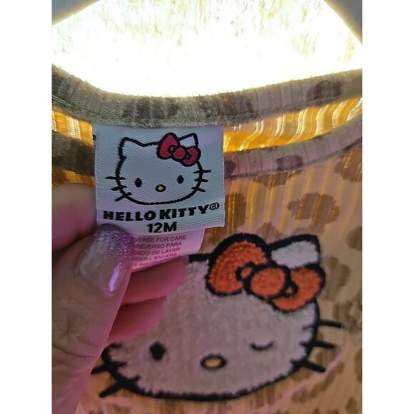 Hello Kitty Shirt Long Sleeve Size 12 Months Cheetah Print Embroidering Kitty - Picture 6 of 9